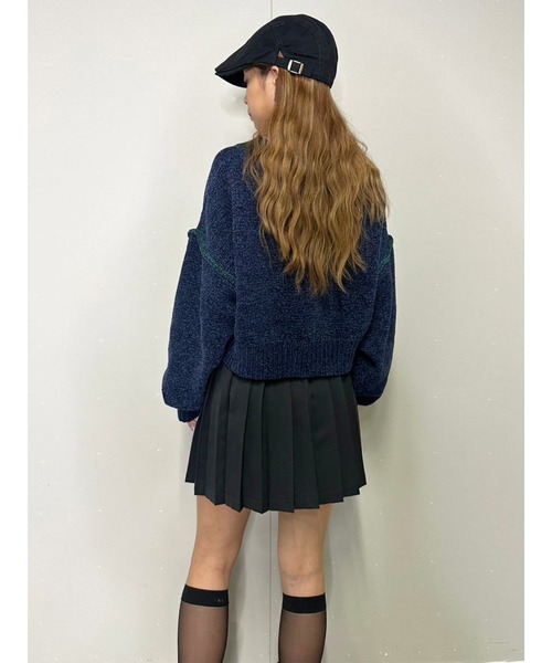 EGOIST（エゴイスト）の「配色モールニットトップス（ニット/セーター・レディース・ブラック/ネイビー/ホワイト・FREE）」の14枚目の写真