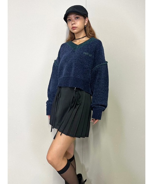 EGOIST（エゴイスト）の「配色モールニットトップス（ニット/セーター・レディース・ブラック/ネイビー/ホワイト・FREE）」の15枚目の写真