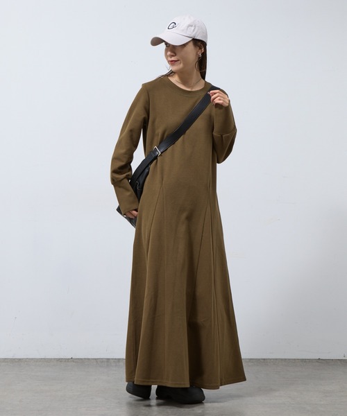 COLONY 2139（コロニートゥーワンスリーナイン）の「カルゼ長袖フレアワンピース（ワンピース・レディース・ライトグレー/ブラック/カーキ・FREE）」の12枚目の写真
