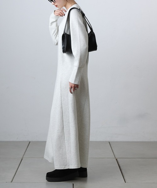 COLONY 2139（コロニートゥーワンスリーナイン）の「カルゼ長袖フレアワンピース（ワンピース・レディース・ライトグレー/ブラック/カーキ・FREE）」の10枚目の写真