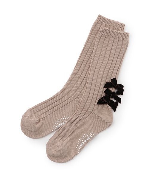 petit main(プティマイン)の「リボンハイソックス(ソックス/靴下・キッズ・ベージュ/グレー/アイボリー・SS/S/M/L)」の3枚目の写真