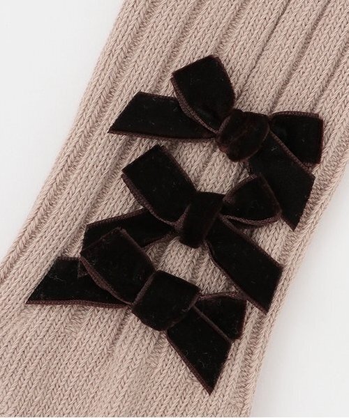 petit main(プティマイン)の「リボンハイソックス(ソックス/靴下・キッズ・ベージュ/グレー/アイボリー・SS/S/M/L)」の5枚目の写真