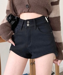 裏起毛ハイウエストショートパンツ