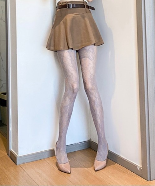 Burner（バーナー）の「【OKUOKU　0909】フラワーレースタイツ カラータイツ oku-tights-760708725541-4　N（タイツ/ストッキング・レディース・パープル系その他2/ブルー系その他2/ピンク/ブルー系その他/ホワイト/ブラック/パープル系その他/ワイン・FREE）」の6枚目の写真