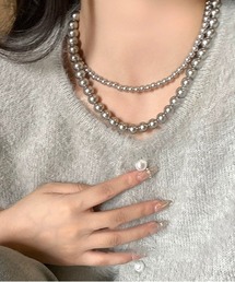 yu-ka（ユーカ）の「YU-KA:グレーパール２連ネックレス（ネックレス）」