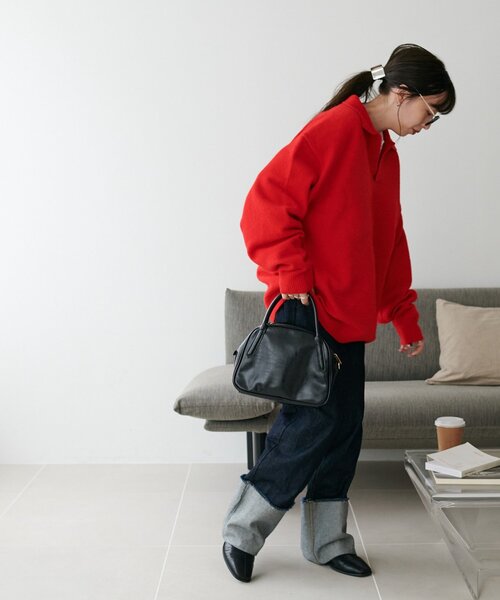 DISCOAT（ディスコート）の「【WEB限定】スキッパーニット《ユニセックス》（ニット/セーター・レディース・レッド/ブラック/アイボリー・FREE）」の18枚目の写真