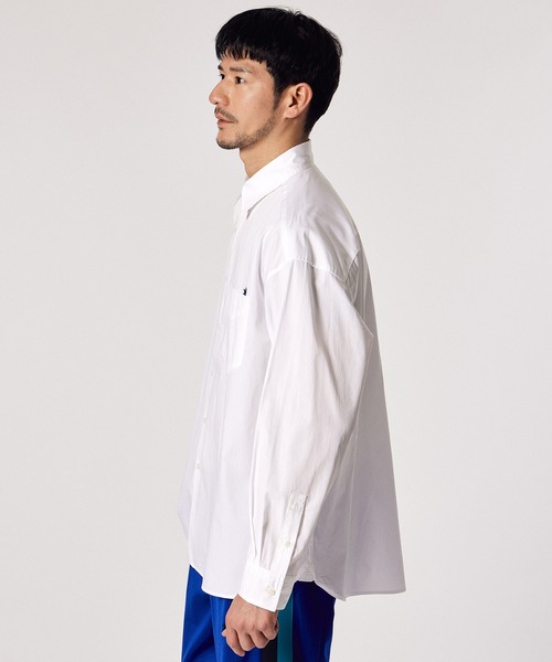 LANVIN en Bleu（ランバンオンブルー）の「【LANVIN en Bleu ESSENTIAL】BAILLY / ワイドフィット レギュラーカラー シャツ（シャツ/ブラウス・メンズ・ホワイト/ブルー・MEDIUM/LARGE/X-LARGE）」の7枚目の写真