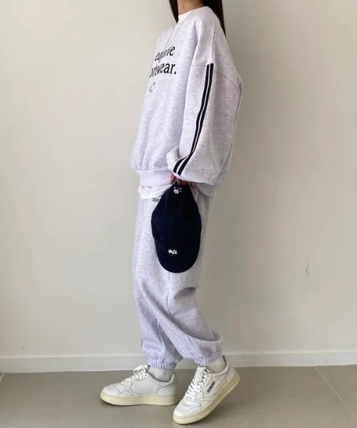 WEGO(ウィゴー)の「WEGO/裏起毛サイドラインスウェットルームウェア上下セット(ルームウェア/パジャマ・レディース・ピンク/グレー/ブラック・MEDIUM/LARGE)」の10枚目の写真