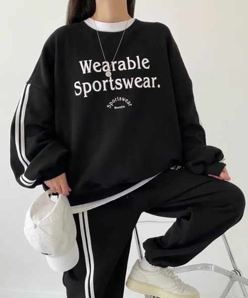 WEGO(ウィゴー)の「WEGO/裏起毛サイドラインスウェットルームウェア上下セット(ルームウェア/パジャマ・レディース・ピンク/グレー/ブラック・MEDIUM/LARGE)」の16枚目の写真