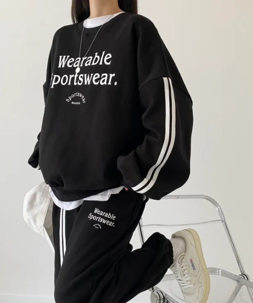 WEGO(ウィゴー)の「WEGO/裏起毛サイドラインスウェットルームウェア上下セット(ルームウェア/パジャマ・レディース・ピンク/グレー/ブラック・MEDIUM/LARGE)」の18枚目の写真