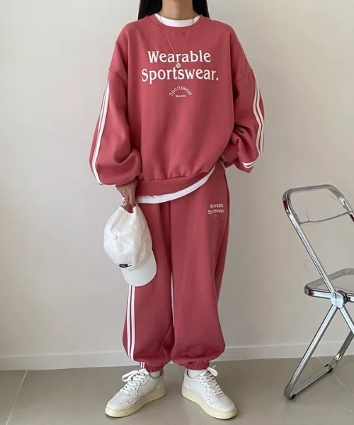 WEGO(ウィゴー)の「WEGO/裏起毛サイドラインスウェットルームウェア上下セット(ルームウェア/パジャマ・レディース・ピンク/グレー/ブラック・MEDIUM/LARGE)」の21枚目の写真