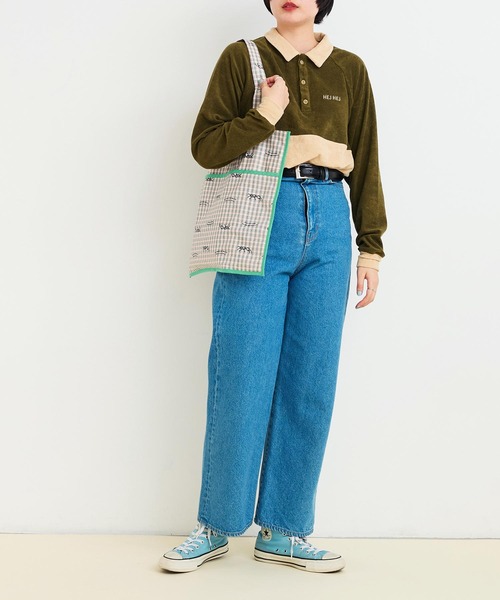 I am I in fact...(アイアムアイインファクト)の「●ANT CHECK パイピングトートバッグ(トートバッグ・レディース・グリーン/レッド・FREE)」の11枚目の写真