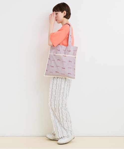 I am I in fact...(アイアムアイインファクト)の「●ANT CHECK パイピングトートバッグ(トートバッグ・レディース・グリーン/レッド・FREE)」の17枚目の写真