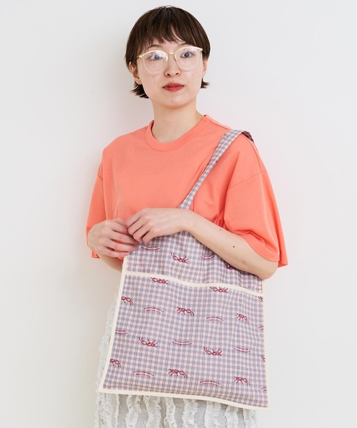 I am I in fact...(アイアムアイインファクト)の「●ANT CHECK パイピングトートバッグ(トートバッグ・レディース・グリーン/レッド・FREE)」の9枚目の写真