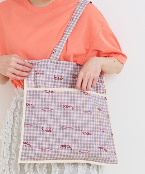 I am I in fact...(アイアムアイインファクト)の「●ANT CHECK パイピングトートバッグ(トートバッグ・レディース・グリーン/レッド・FREE)」の20枚目の写真