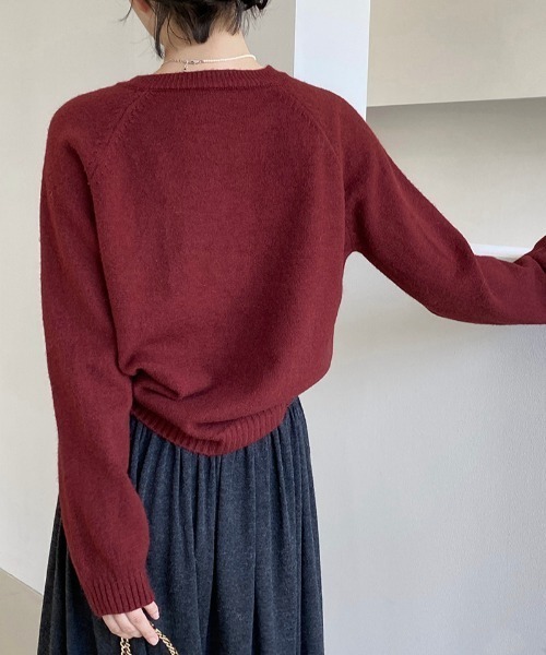 プレート付きヘンリーネックラグランニット（ニット/セーター）｜Alum'（アルム）