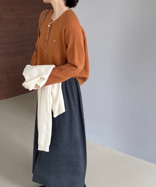 プレート付きヘンリーネックラグランニット（ニット/セーター）｜Alum'（アルム）