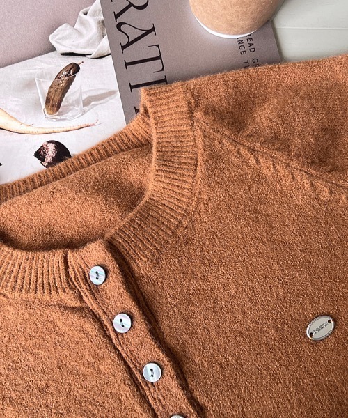 プレート付きヘンリーネックラグランニット（ニット/セーター）｜Alum'（アルム）