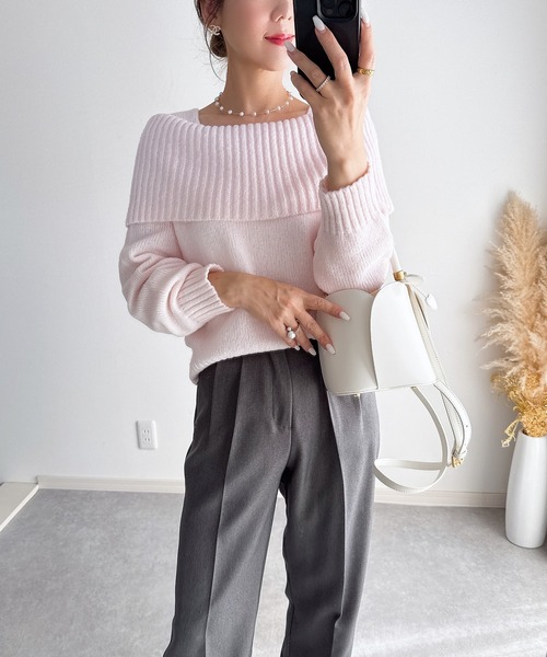 ZOZO限定】モヘアタッチオフショルダーニット（ニット/セーター