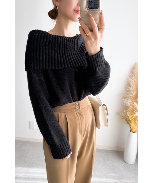 ZOZO限定】モヘアタッチオフショルダーニット（ニット/セーター
