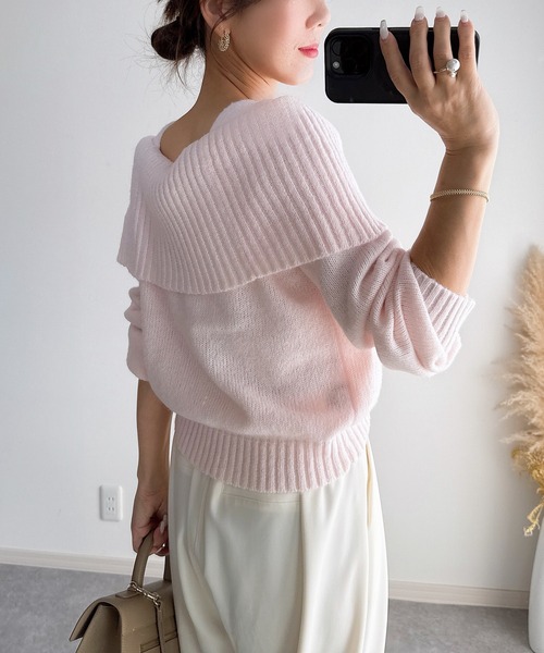 ZOZO限定】モヘアタッチオフショルダーニット（ニット/セーター