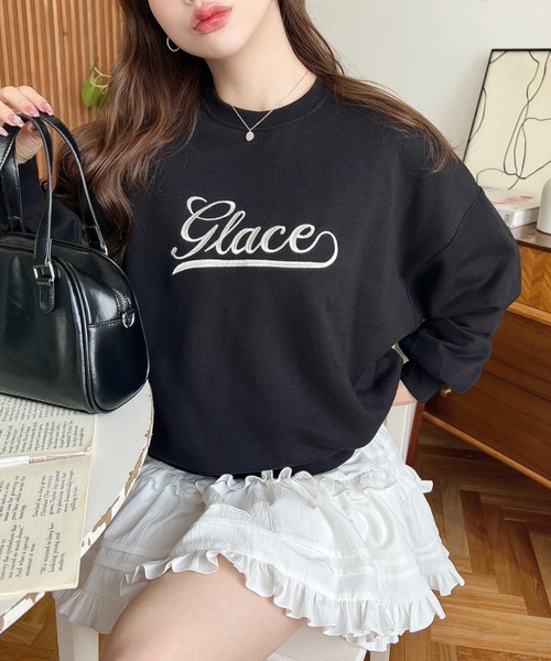 moment+(モーメントプラス)の「裏毛ロゴ刺繍スウェットプルオーバー(スウェット・レディース・ベージュ/オートミール/ピンク/アイボリー/ブラック・M)」の3枚目の写真