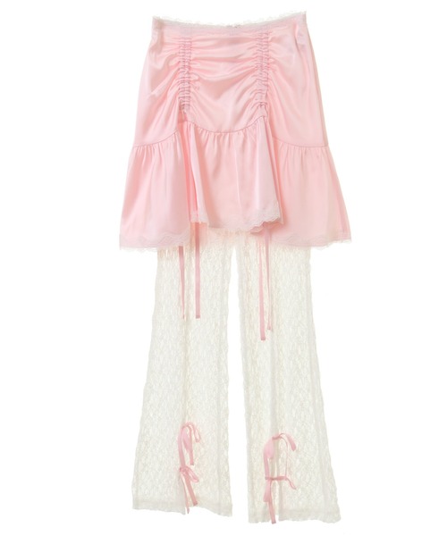Candy Stripper（キャンディストリッパー）の「SATIN GATHER SKIRT LAYERED パンツ（その他パンツ・レディース・ピンク/ブラック/ライトブルー・FREE）」の18枚目の写真