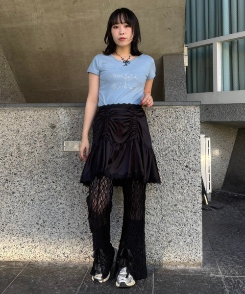 Candy Stripper(キャンディストリッパー)の「SATIN GATHER SKIRT LAYERED パンツ(その他パンツ・レディース・ピンク/ブラック/ライトブルー・FREE)」の7枚目の写真