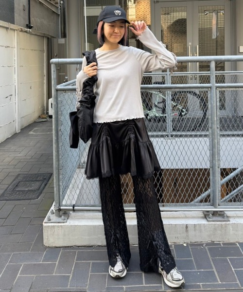 Candy Stripper(キャンディストリッパー)の「SATIN GATHER SKIRT LAYERED パンツ(その他パンツ・レディース・ピンク/ブラック/ライトブルー・FREE)」の12枚目の写真