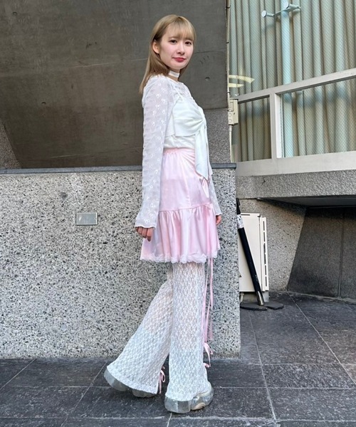 Candy Stripper(キャンディストリッパー)の「SATIN GATHER SKIRT LAYERED パンツ(その他パンツ・レディース・ピンク/ブラック/ライトブルー・FREE)」の17枚目の写真