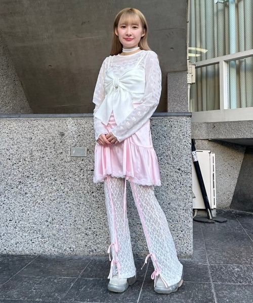 Candy Stripper(キャンディストリッパー)の「SATIN GATHER SKIRT LAYERED パンツ(その他パンツ・レディース・ピンク/ブラック/ライトブルー・FREE)」の16枚目の写真