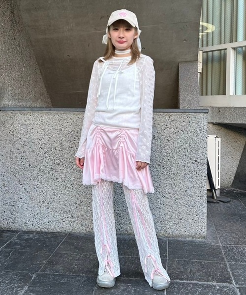 Candy Stripper(キャンディストリッパー)の「SATIN GATHER SKIRT LAYERED パンツ(その他パンツ・レディース・ピンク/ブラック/ライトブルー・FREE)」の19枚目の写真