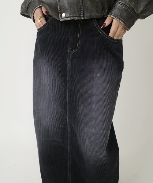 WHO'S WHO gallery（フーズフーギャラリー）の「スラッシュポケットコーデユロイスカート（スカート・レディース・ブラウン/グレー/ブラック・FREE）」の8枚目の写真