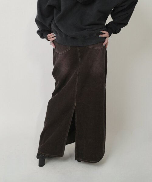 WHO'S WHO gallery（フーズフーギャラリー）の「スラッシュポケットコーデユロイスカート（スカート・レディース・ブラウン/グレー/ブラック・FREE）」の14枚目の写真