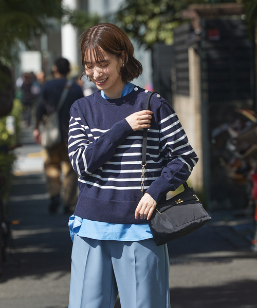 abahouse mavie(アバハウスマヴィ)の「【セットアップ対応】ボーダーニットプルオーバー(ニット/セーター・レディース・ホワイト/ネイビー・フリー)」の11枚目の写真