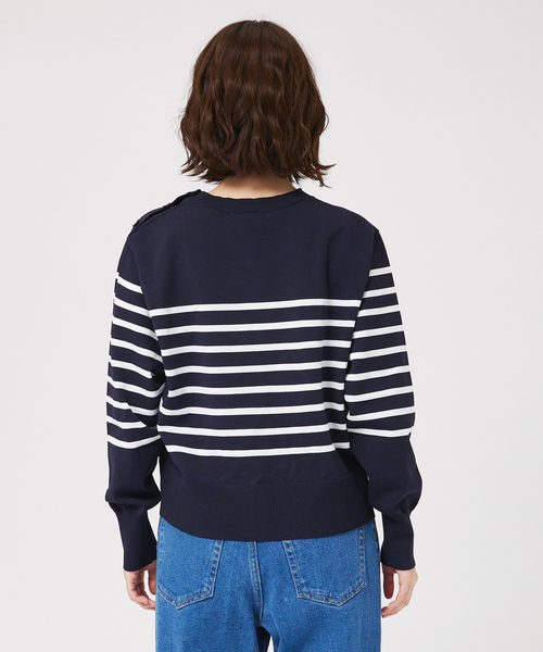 abahouse mavie(アバハウスマヴィ)の「【セットアップ対応】ボーダーニットプルオーバー(ニット/セーター・レディース・ホワイト/ネイビー・フリー)」の8枚目の写真