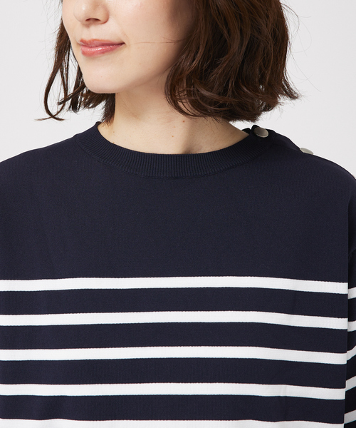 abahouse mavie(アバハウスマヴィ)の「【セットアップ対応】ボーダーニットプルオーバー(ニット/セーター・レディース・ホワイト/ネイビー・フリー)」の7枚目の写真