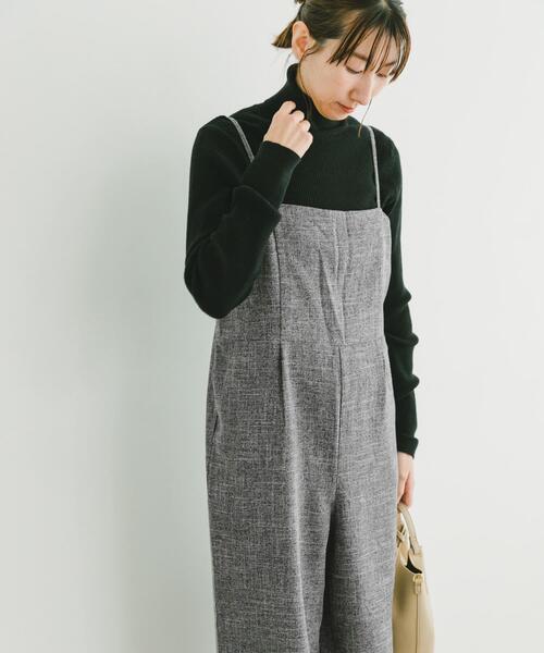 ITEMS URBANRESEARCH(アイテムズ アーバンリサーチ)の「ツイードライクサロペット(サロペット/オーバーオール・レディース・ブラック・FREE)」の3枚目の写真