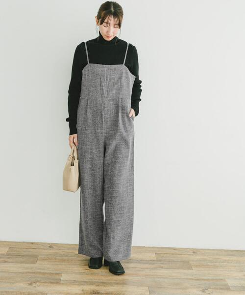 ITEMS URBANRESEARCH(アイテムズ アーバンリサーチ)の「ツイードライクサロペット(サロペット/オーバーオール・レディース・ブラック・FREE)」の4枚目の写真