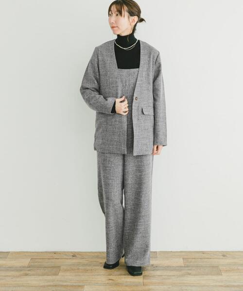 ITEMS URBANRESEARCH(アイテムズ アーバンリサーチ)の「ツイードライクサロペット(サロペット/オーバーオール・レディース・ブラック・FREE)」の6枚目の写真