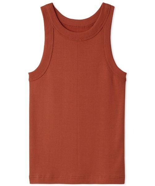 emmi（エミ）の「コットンタンクトップ（タンクトップ・レディース・アイボリー/ブラック/オレンジ/グレー/ターコイズブルー・FREE）」の8枚目の写真