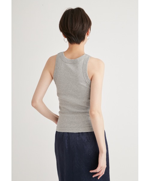 emmi（エミ）の「コットンタンクトップ（タンクトップ・レディース・アイボリー/ブラック/オレンジ/グレー/ターコイズブルー・FREE）」の14枚目の写真