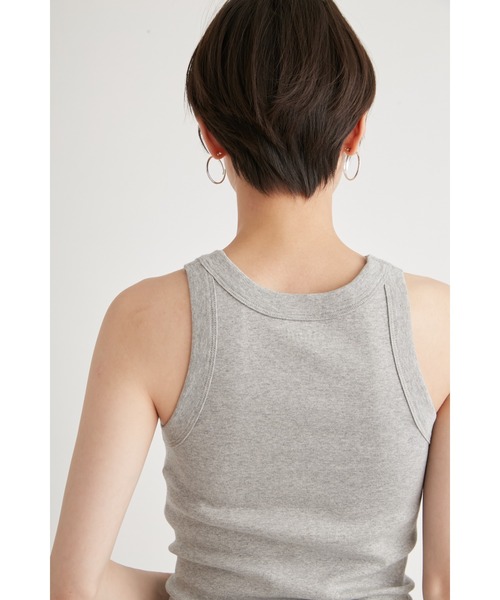 emmi（エミ）の「コットンタンクトップ（タンクトップ・レディース・アイボリー/ブラック/オレンジ/グレー/ターコイズブルー・FREE）」の15枚目の写真