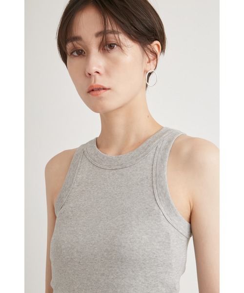 emmi（エミ）の「コットンタンクトップ（タンクトップ・レディース・アイボリー/ブラック/オレンジ/グレー/ターコイズブルー・FREE）」の16枚目の写真