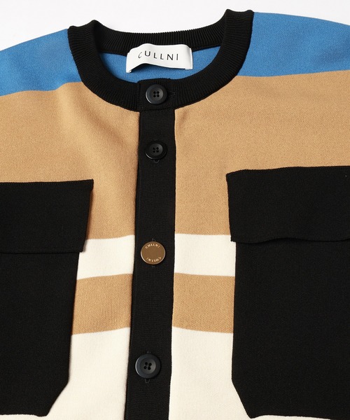 CULLNI（クルニ）の「Collarless Buttoned Short Sleeve Knit Jaket