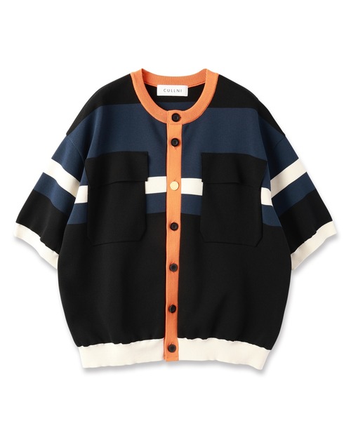 CULLNI◆20SS/ニット・セーター(薄手)/1/コットン/BLK/無地/20-SS-035 CULLNI(クルニ) / セーター(薄手)/1/コットン/BLK/20-SS-035