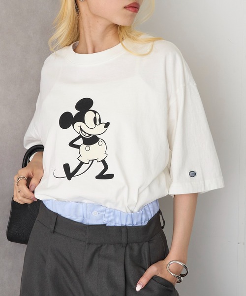 DISCUS(ディスカス)の「【DISCUS】DISCUS×Disney Tシャツ 5287-5670(Tシャツ/カットソー・レディース・ブラック系その他2/ホワイト系その他2/ホワイト/ブラック・L/M)」の2枚目の写真