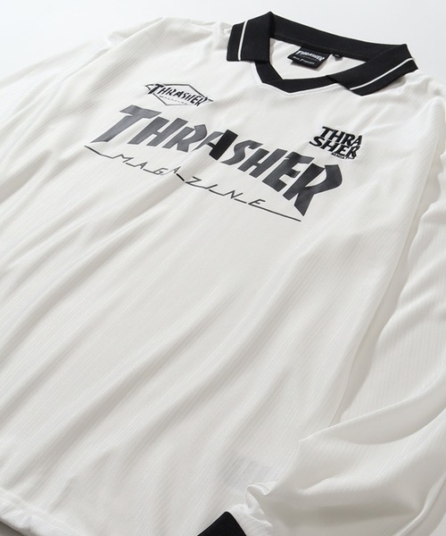 THRASHER(スラッシャー)の「【THRASHER/スラッシャー】ゲームシャツ 襟付きロングスリーブTシャツ(Tシャツ/カットソー・メンズ・ホワイト/ブラック・XL/L/M)」の4枚目の写真