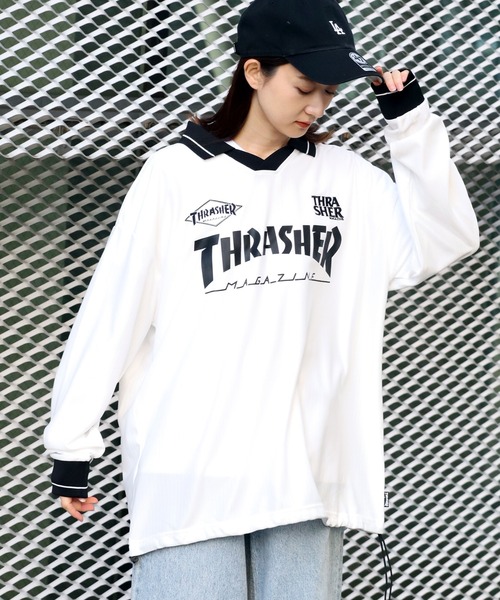 THRASHER(スラッシャー)の「【THRASHER/スラッシャー】ゲームシャツ 襟付きロングスリーブTシャツ(Tシャツ/カットソー・メンズ・ホワイト/ブラック・XL/L/M)」の21枚目の写真
