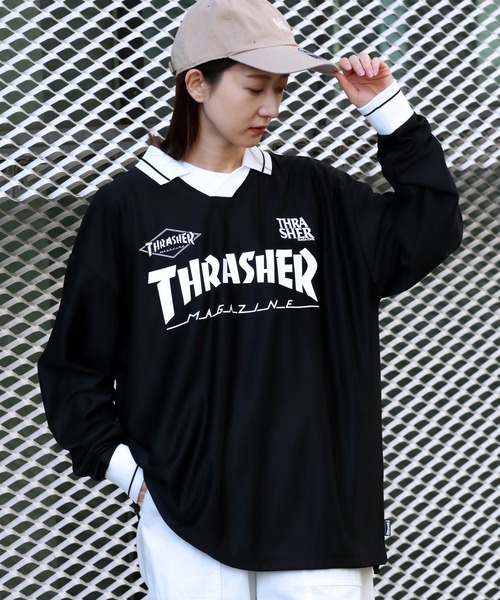 セール】【THRASHER/スラッシャー】ゲームシャツ 襟付きロングスリーブ